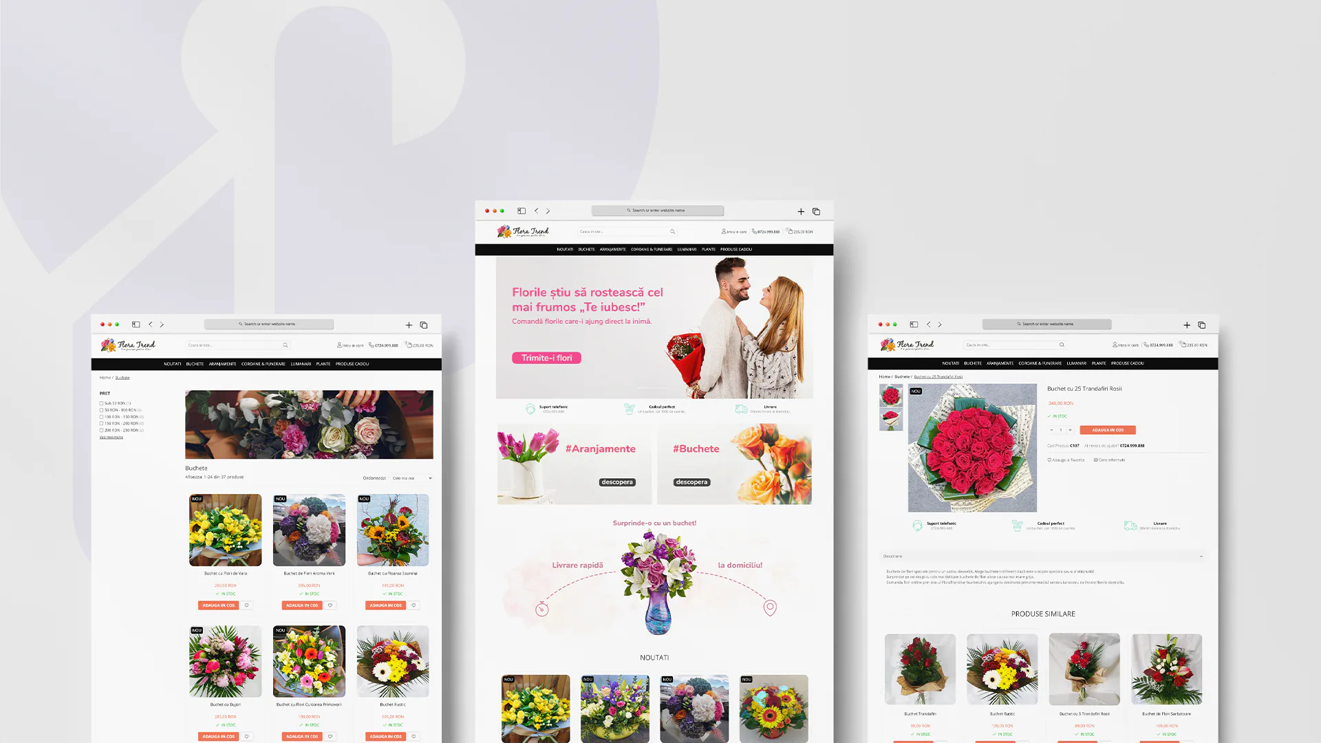 flower online shop website showcase