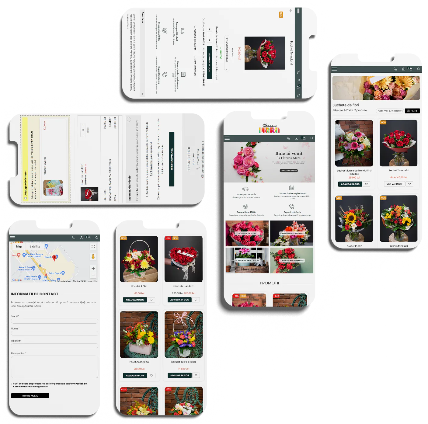 flower website mobile design