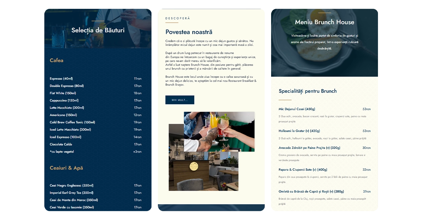 brunch house webdesign mobile preview