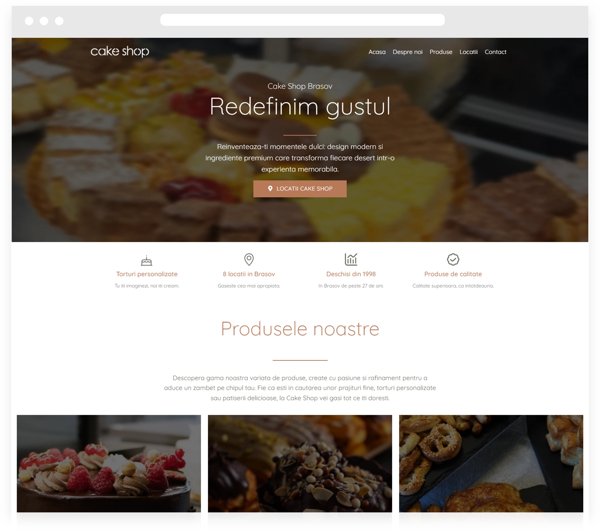 cake shop web design brasov
