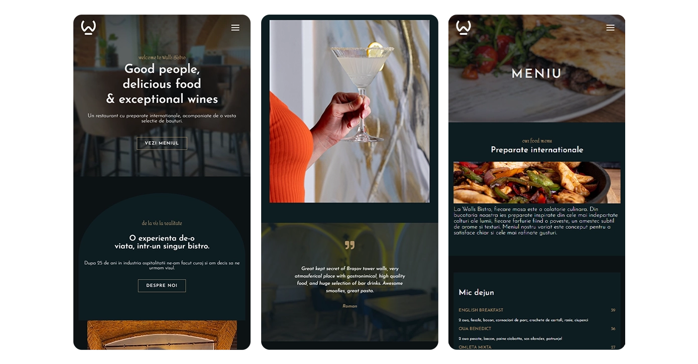 web design mobile walls bistro brasov